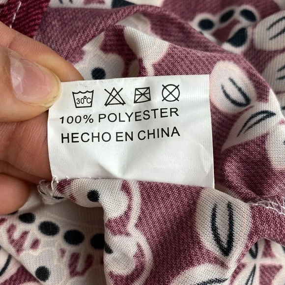 NWT burgundy floral lace print maximalist maxi feminine shift dress  medium - Picture 7 of 12